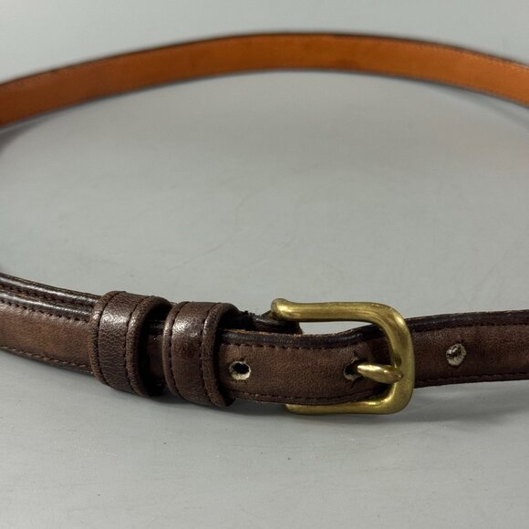 Authentic Vintage Coach # 2802 Brown Leather Slim Belt, Size 32/80 - Picture 2 of 11